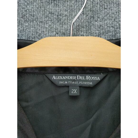 Alexander Del Rossa Palm Coast Florida Womans Satin Sleep Shirt Size 2X Black - Picture 8 of 11